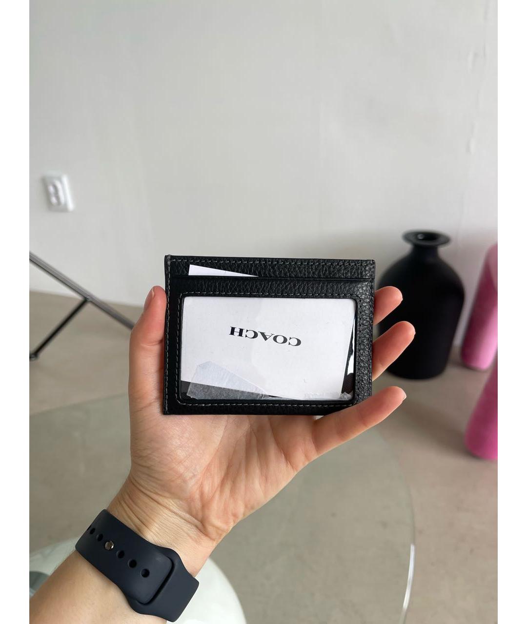 COACH Черный кожаный кардхолдер, фото 3