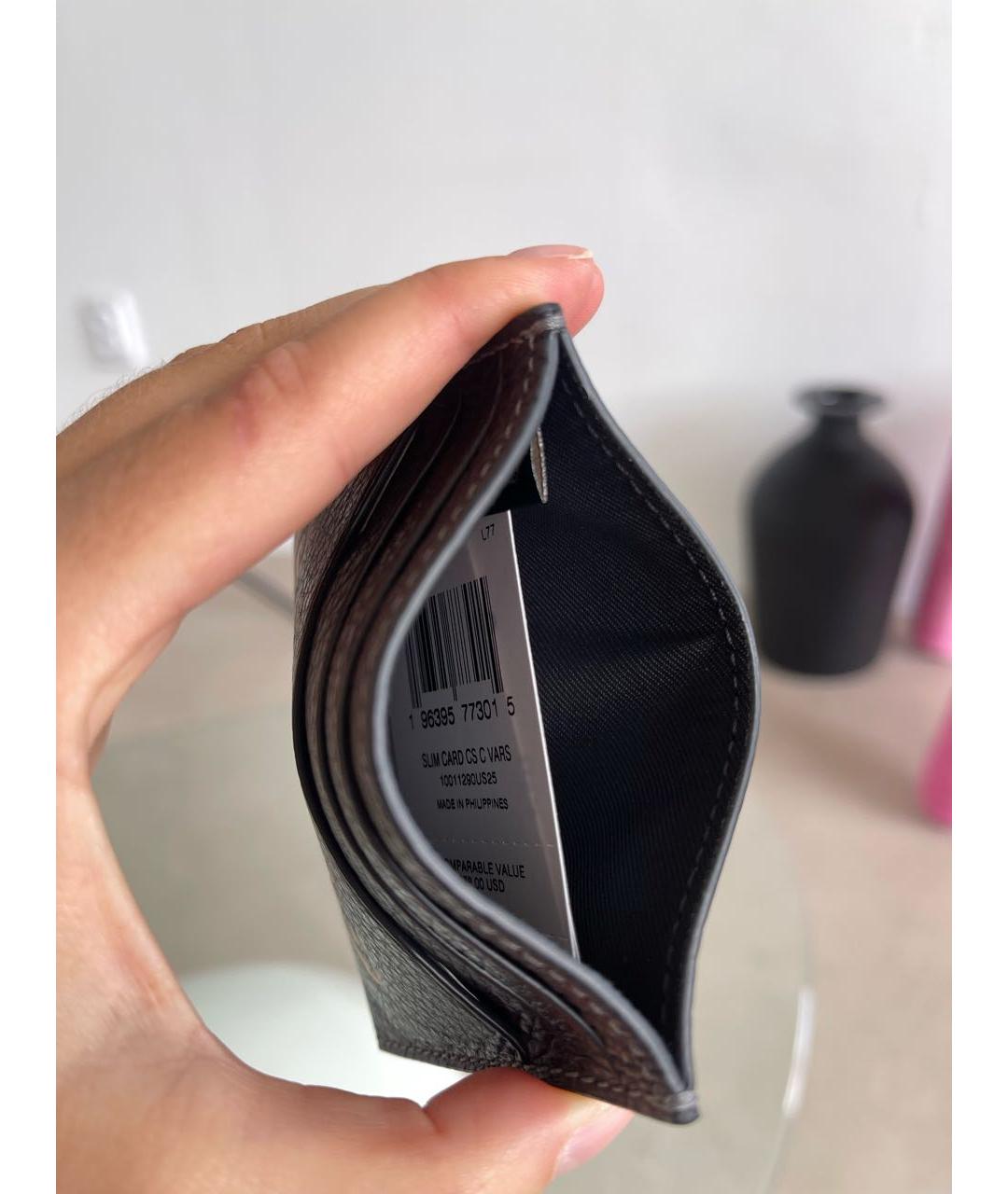 COACH Черный кожаный кардхолдер, фото 4