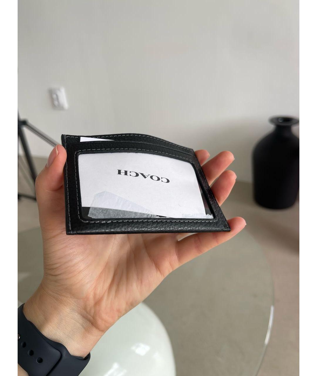 COACH Черный кожаный кардхолдер, фото 5