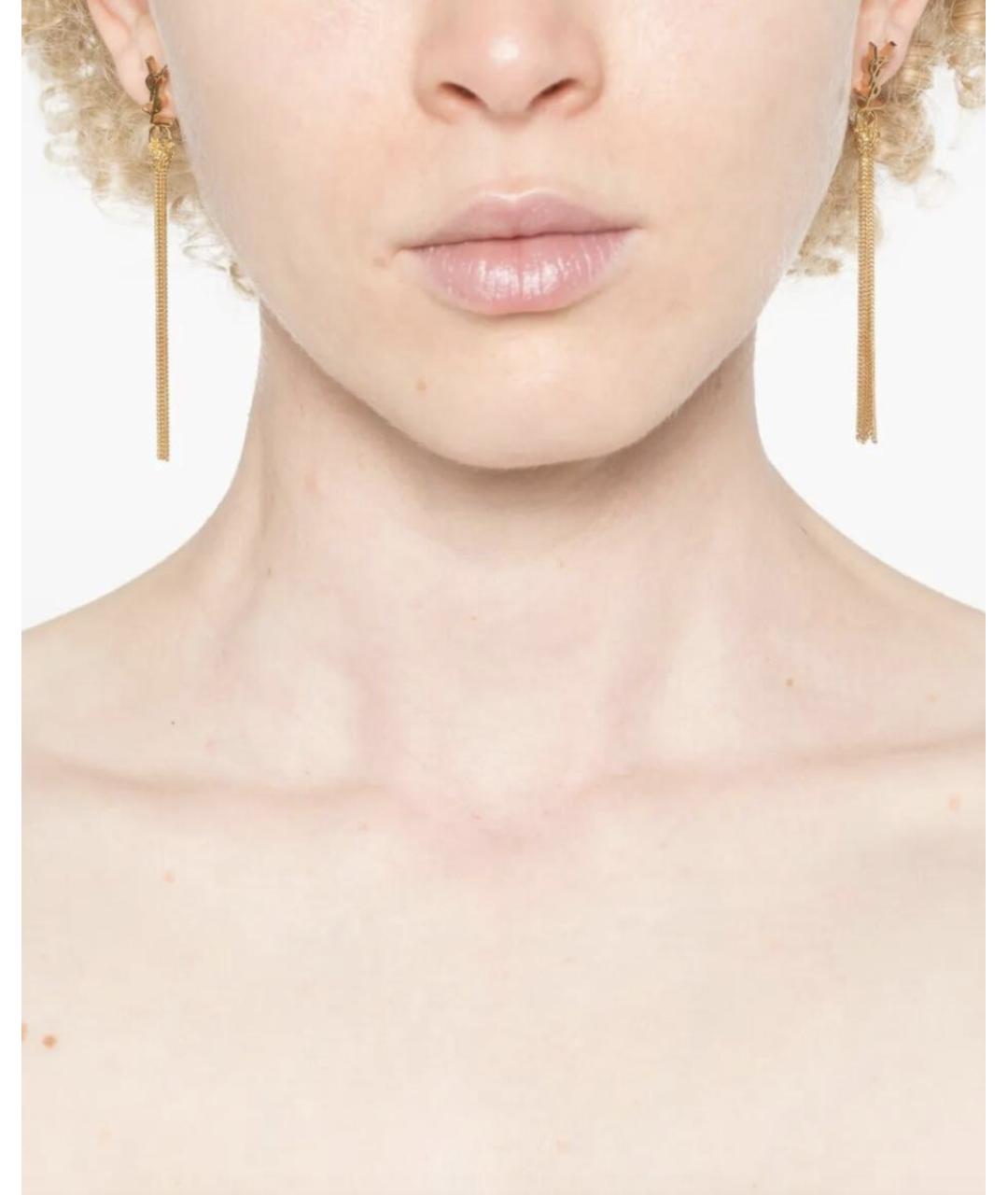 SAINT LAURENT Золотые металлические серьги, фото 3