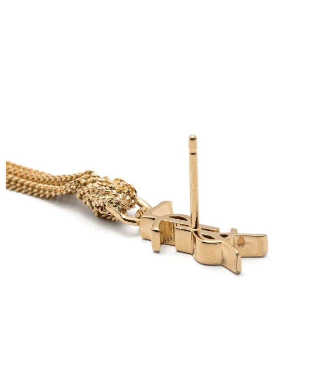 SAINT LAURENT Золотые металлические серьги, фото 2