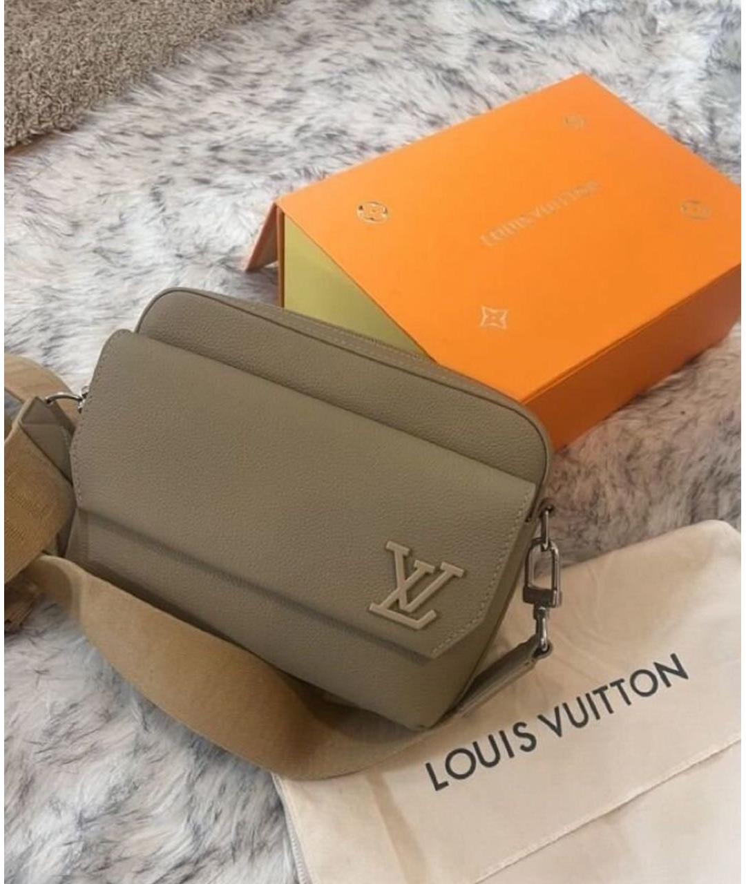 LOUIS VUITTON Бежевая кожаная сумка через плечо, фото 6