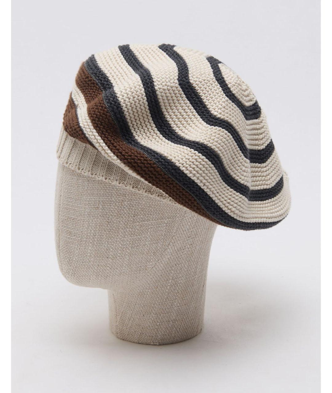 BRUNELLO CUCINELLI Коричневая хлопковая шапка, фото 7