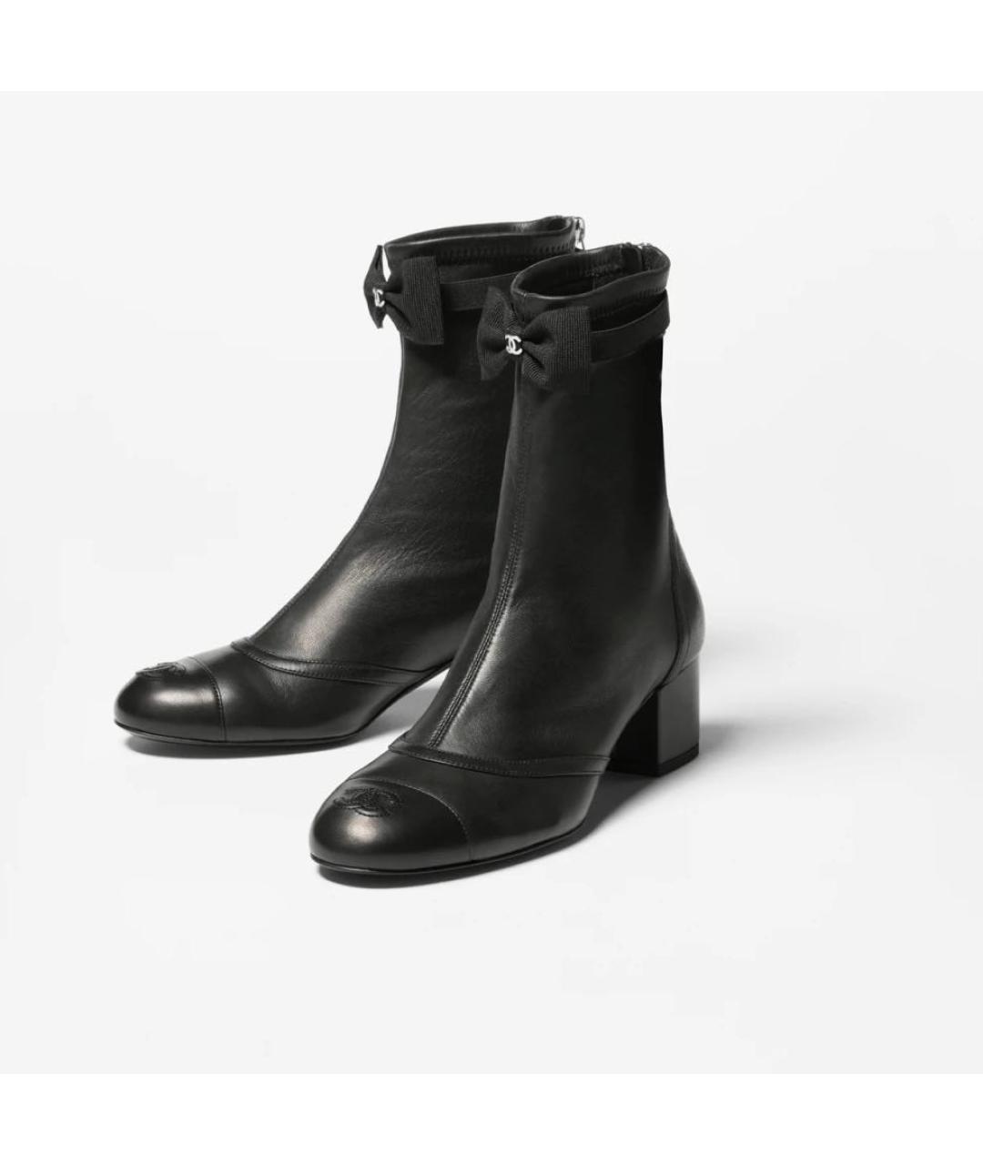 CHANEL Черные кожаные ботильоны, фото 2