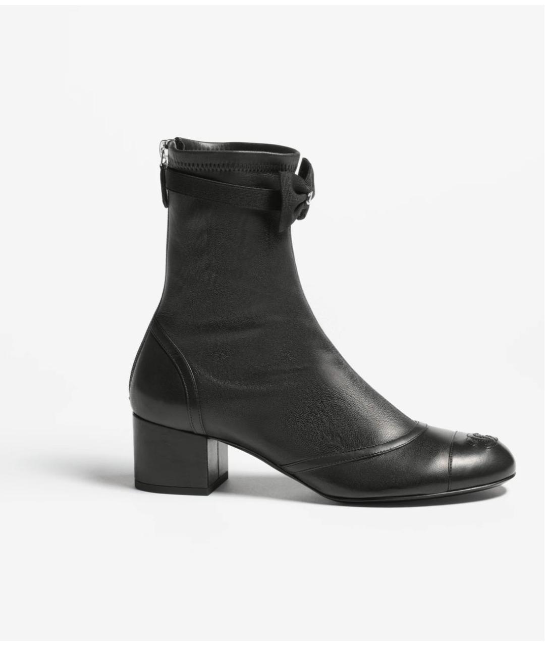 CHANEL Черные кожаные ботильоны, фото 5
