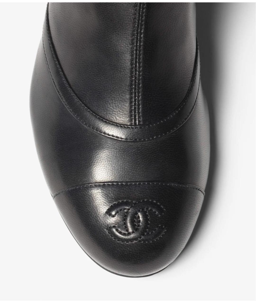 CHANEL Черные кожаные ботильоны, фото 4