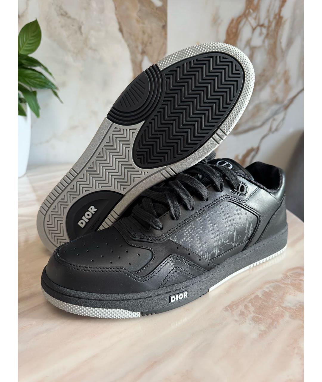 CHRISTIAN DIOR Черные кожаные низкие кроссовки / кеды, фото 5