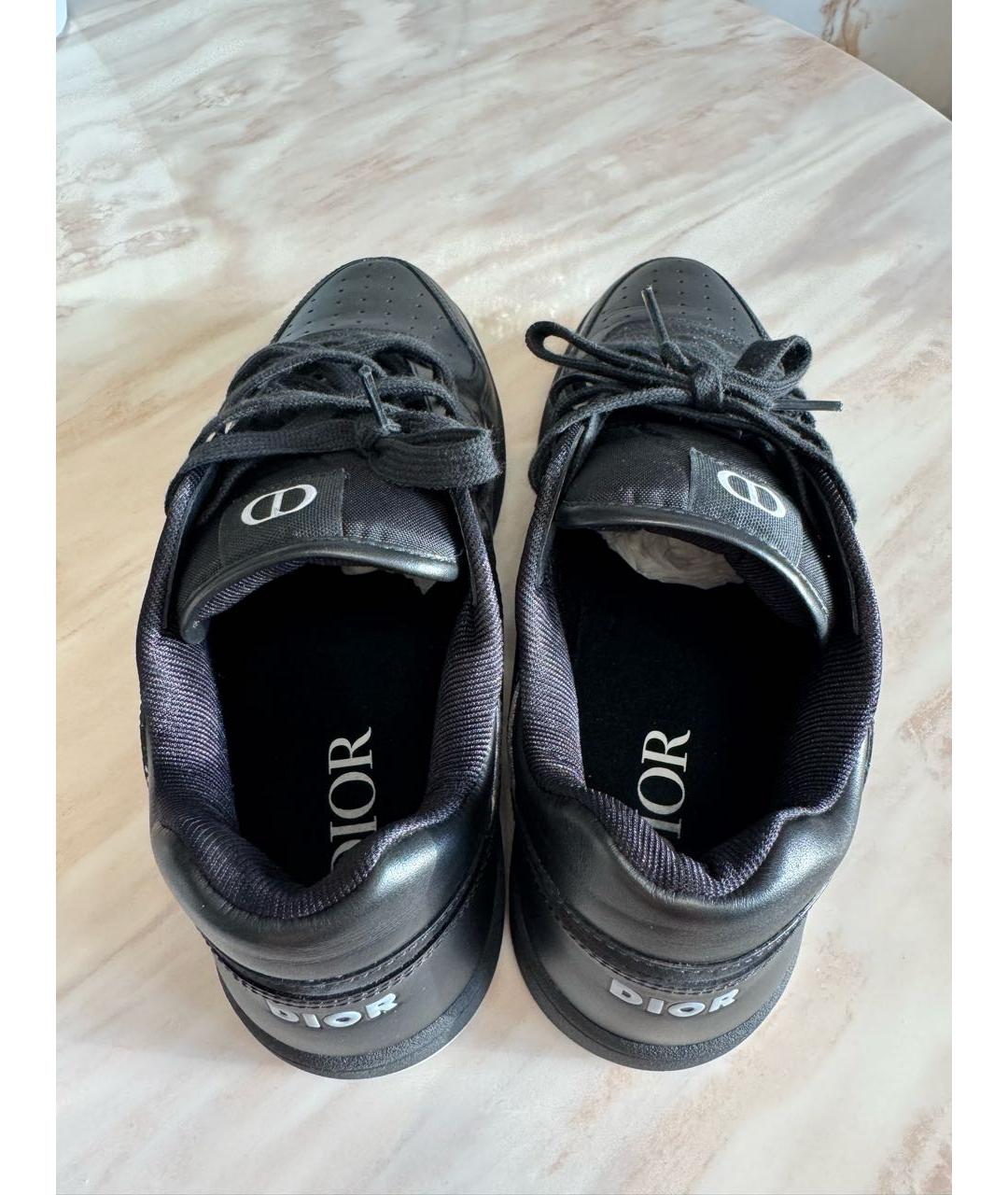 CHRISTIAN DIOR Черные кожаные низкие кроссовки / кеды, фото 3