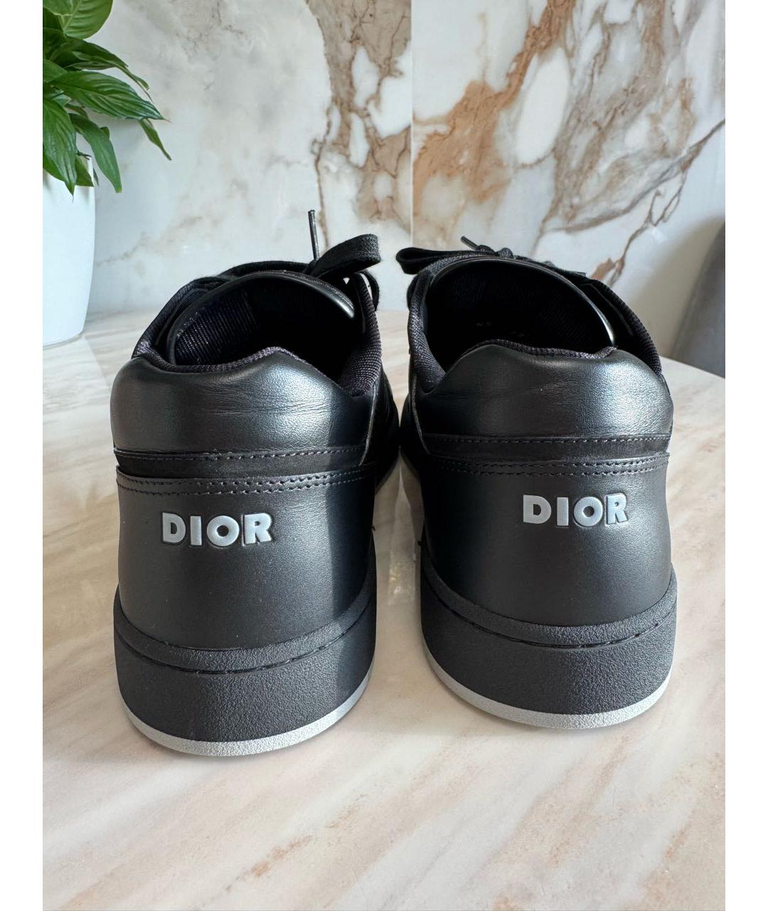 CHRISTIAN DIOR Черные кожаные низкие кроссовки / кеды, фото 4