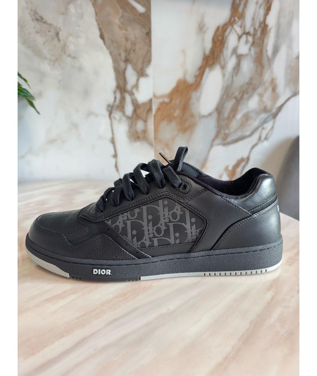 CHRISTIAN DIOR Черные кожаные низкие кроссовки / кеды, фото 7