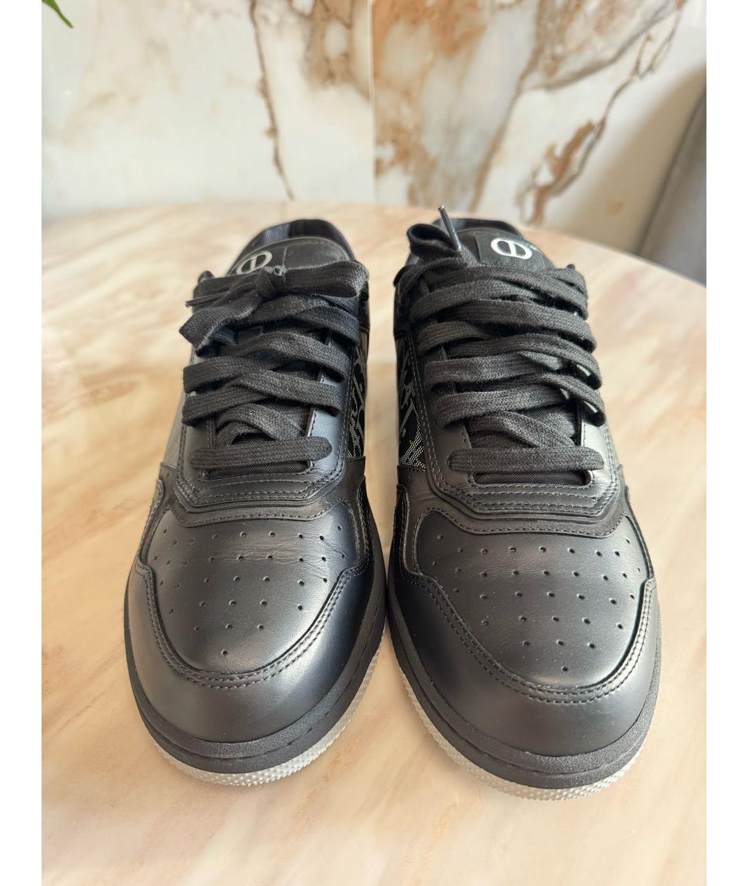 CHRISTIAN DIOR Черные кожаные низкие кроссовки / кеды, фото 2