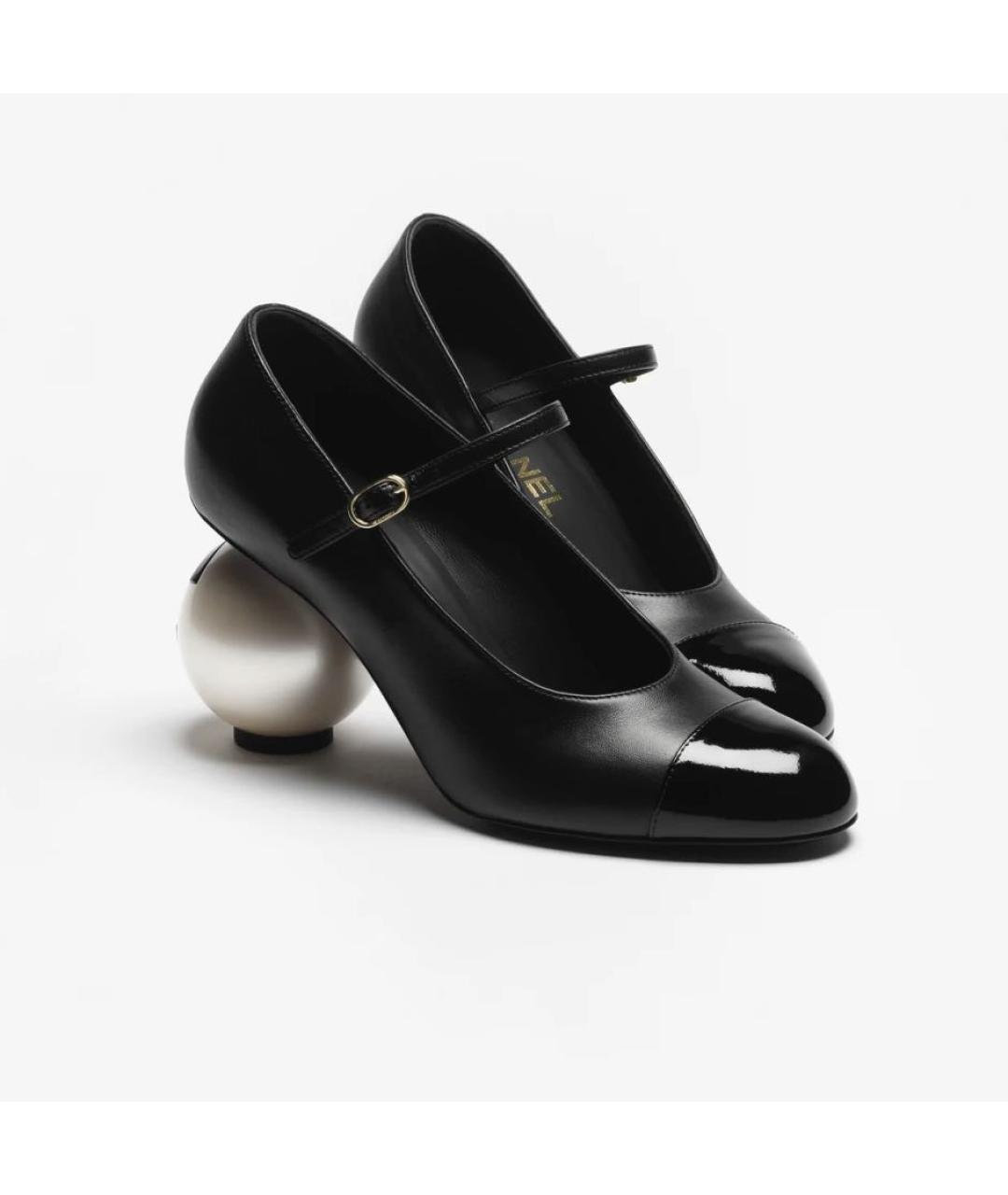 CHANEL Черные кожаные туфли, фото 2