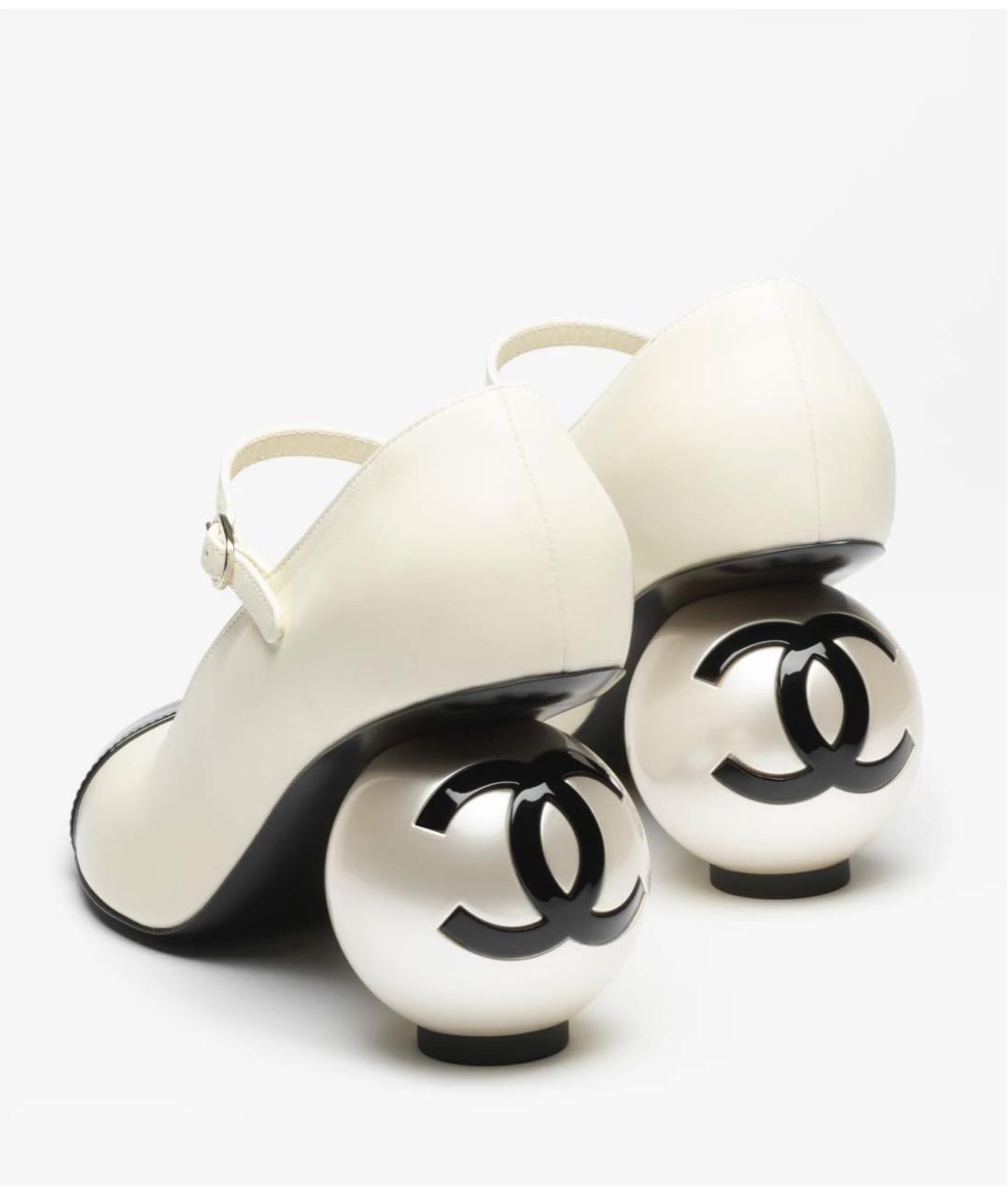 CHANEL Белые кожаные туфли, фото 3