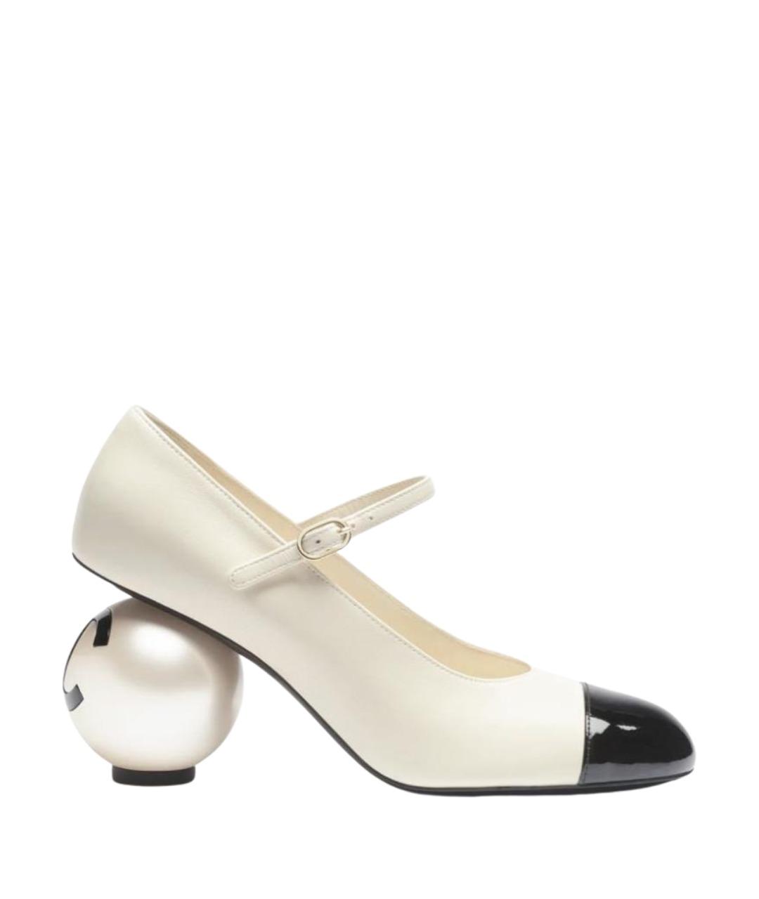 CHANEL Белые кожаные туфли, фото 1