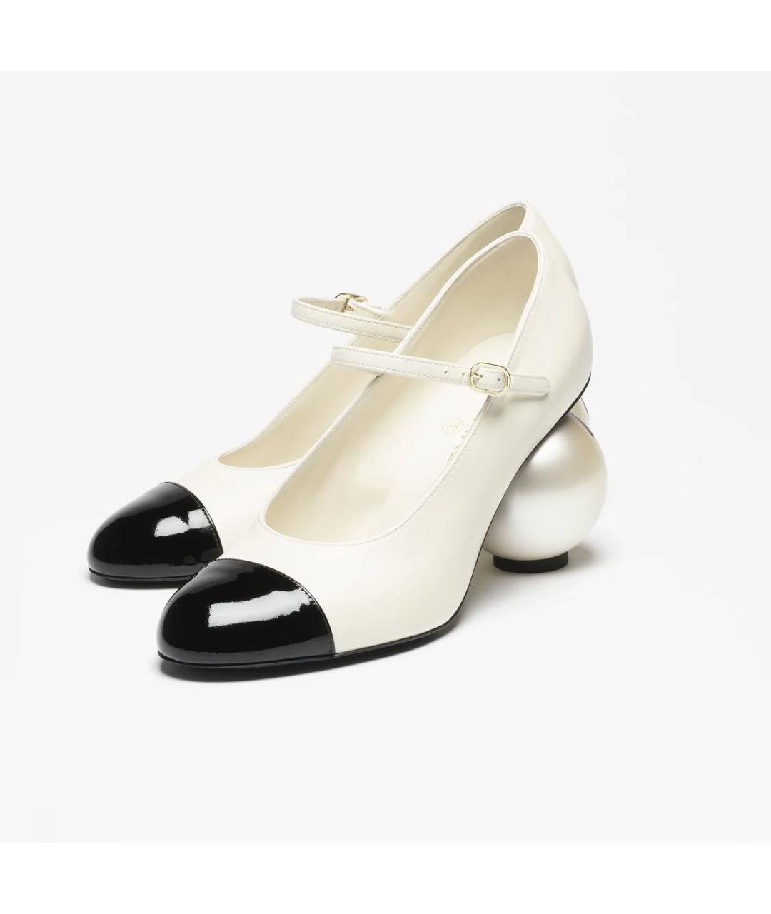 CHANEL Белые кожаные туфли, фото 2