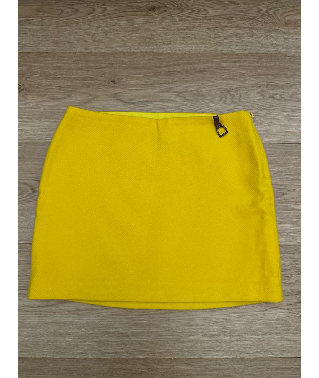 RALPH LAUREN Желтая юбка мини, фото 7