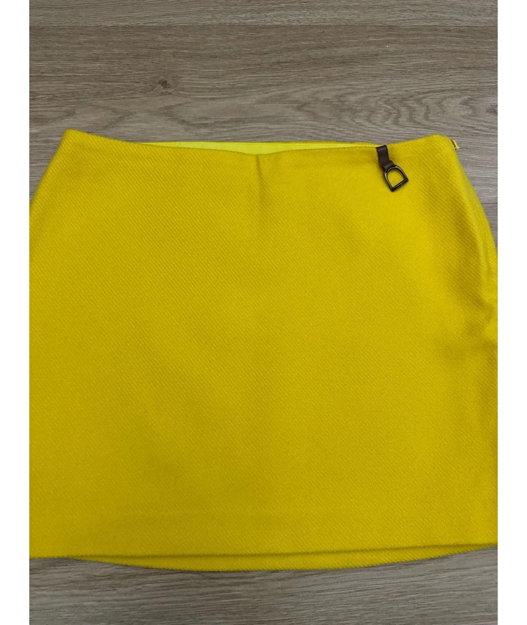RALPH LAUREN Желтая юбка мини, фото 4