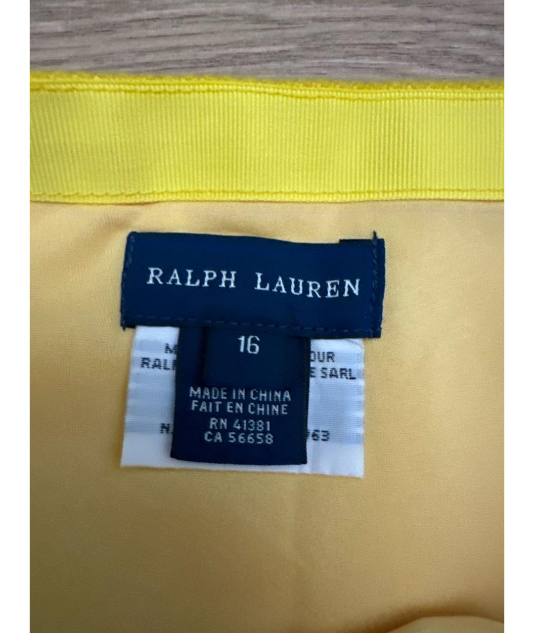 RALPH LAUREN Желтая юбка мини, фото 6