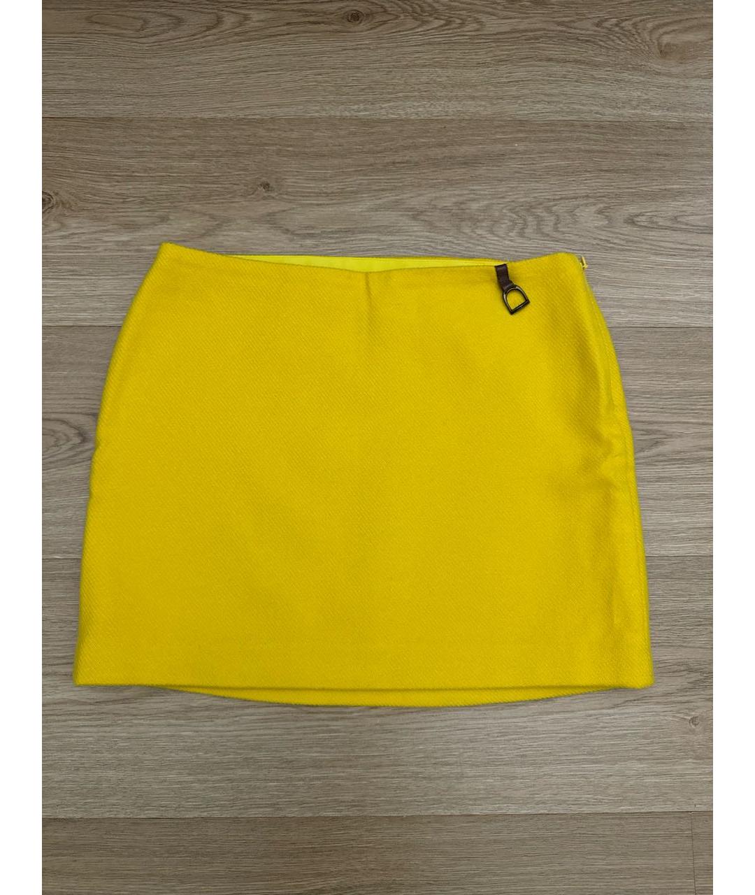 RALPH LAUREN Желтая юбка мини, фото 8