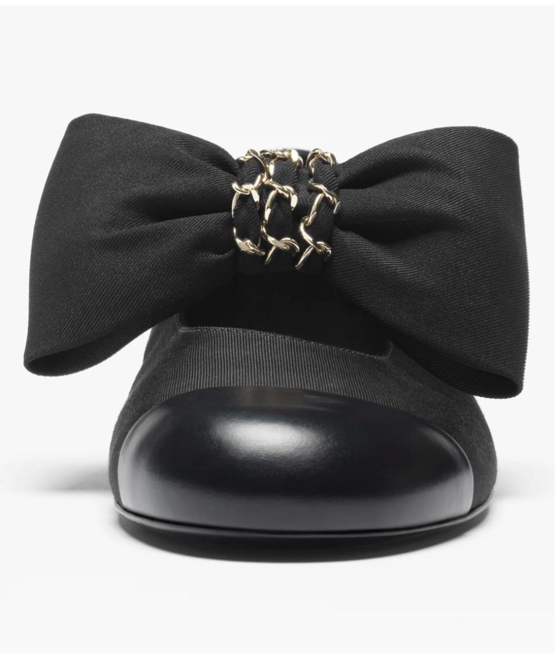 CHANEL Черные текстильные балетки, фото 4