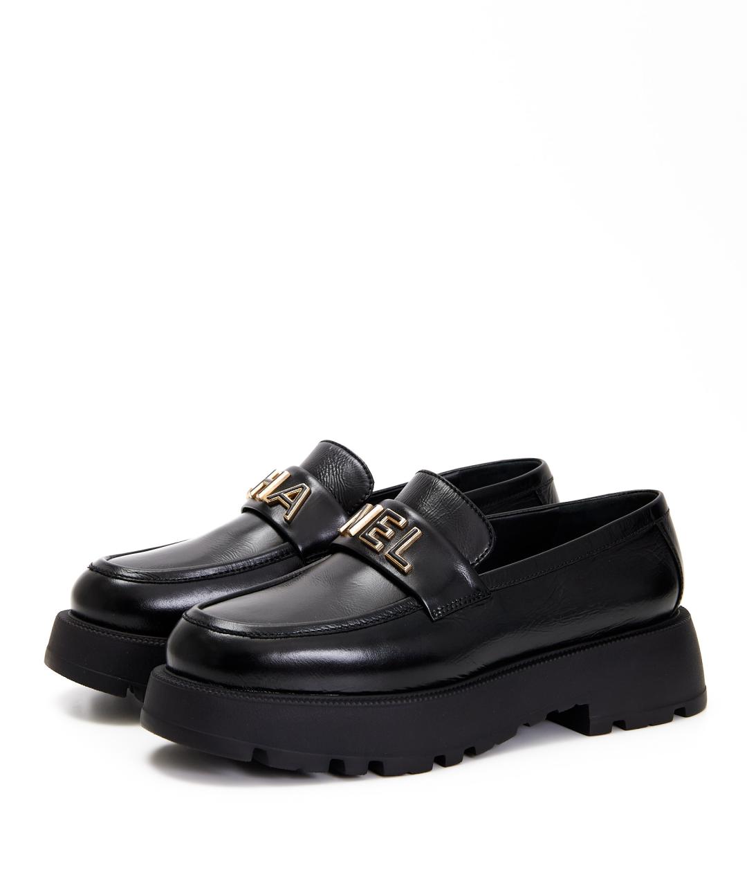 CHANEL Черные кожаные лоферы, фото 2