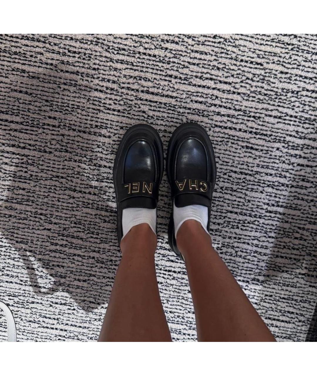 CHANEL Черные кожаные лоферы, фото 8
