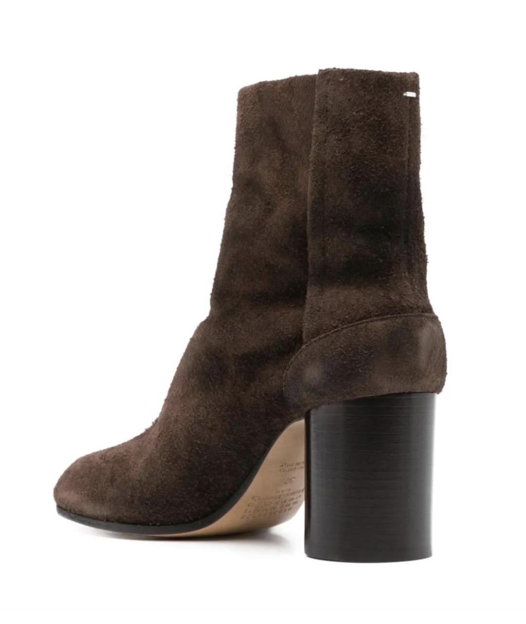 MAISON MARGIELA Коричневые замшевые ботильоны, фото 3