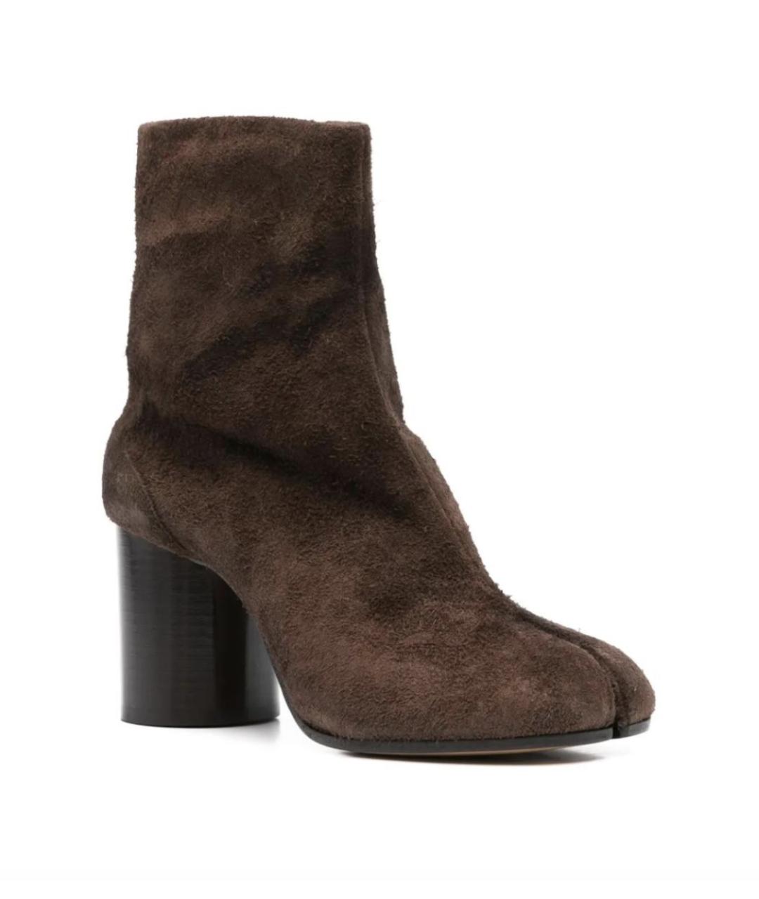 MAISON MARGIELA Коричневые замшевые ботильоны, фото 2