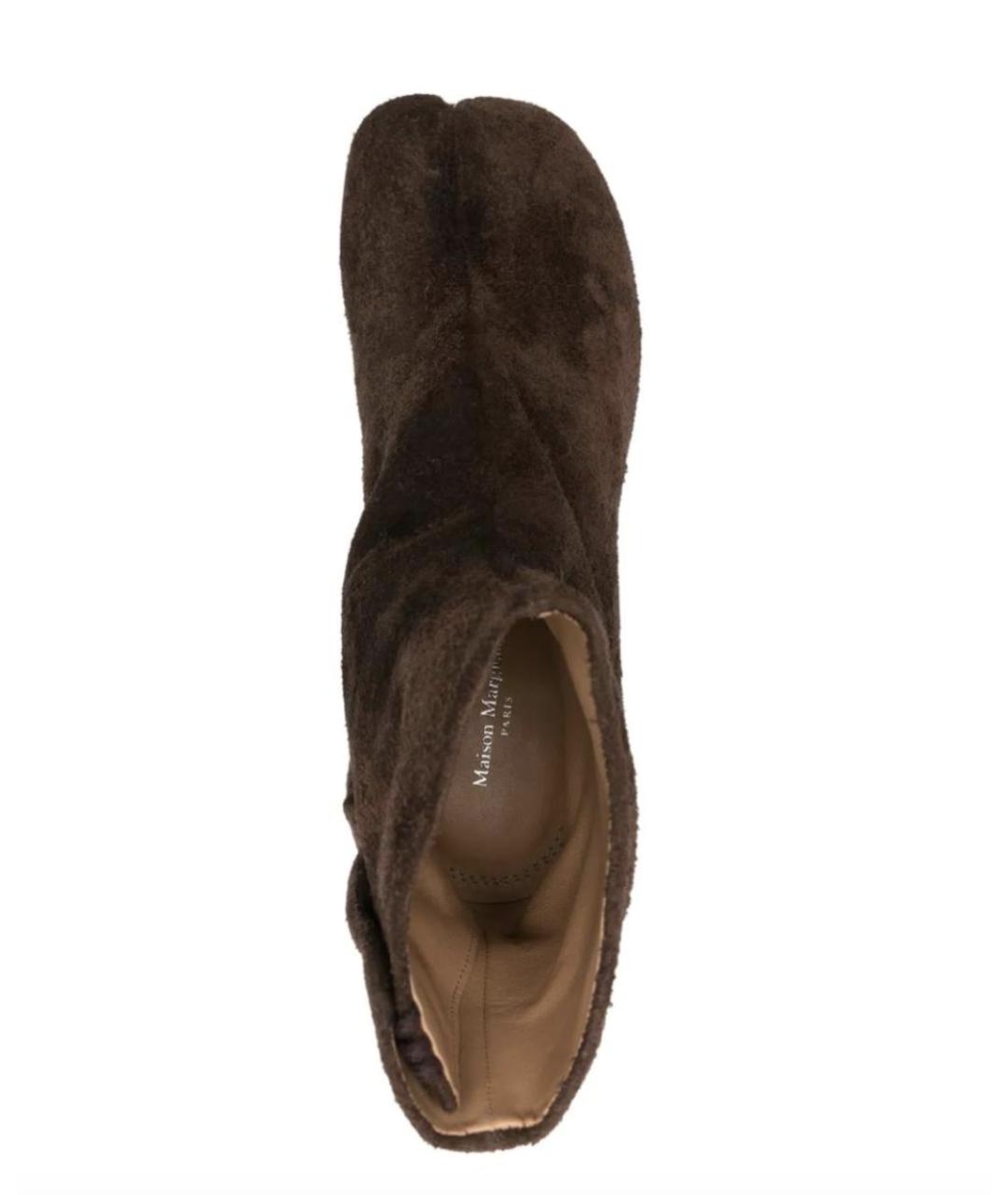 MAISON MARGIELA Коричневые замшевые ботильоны, фото 4