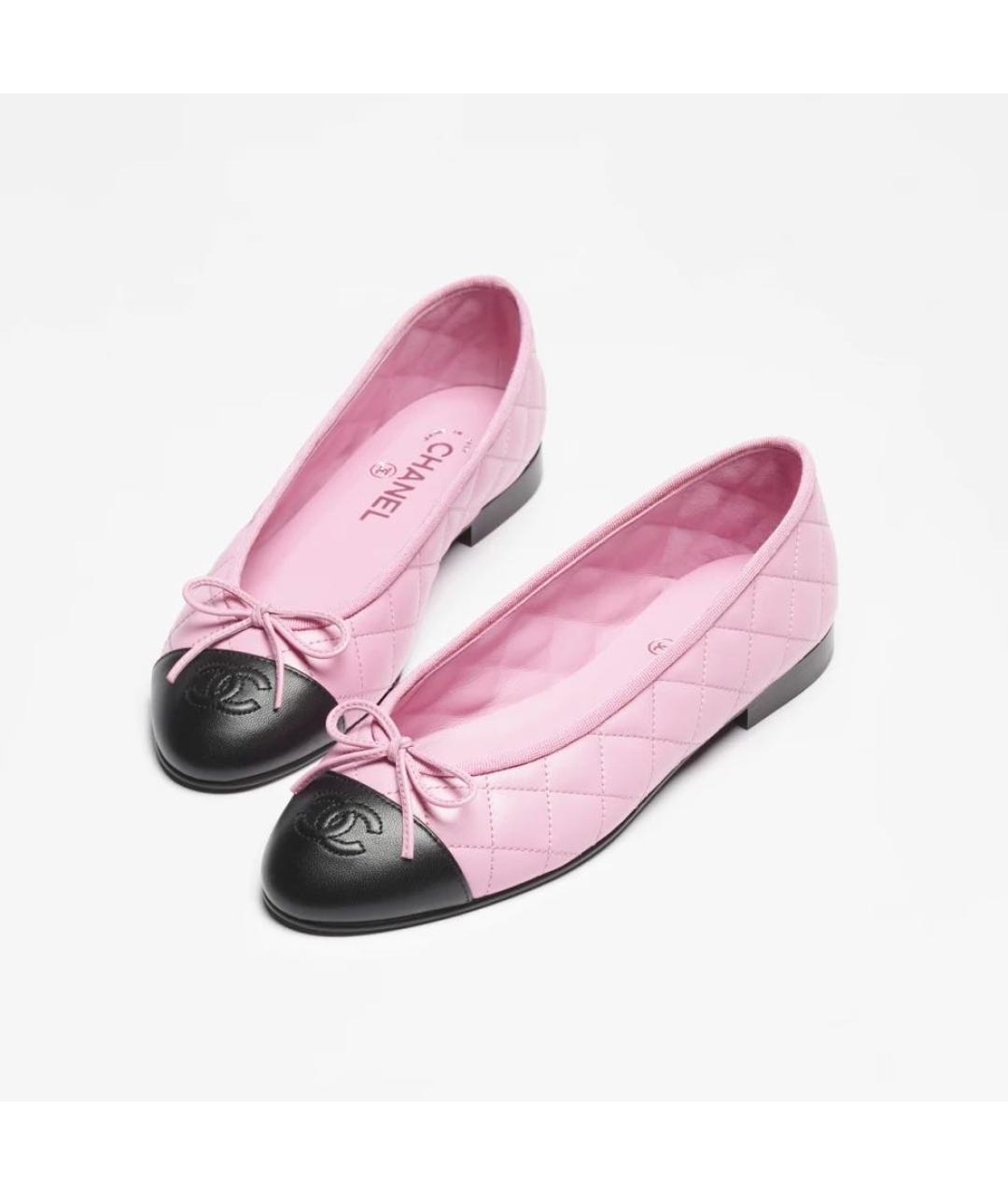 CHANEL Розовые кожаные балетки, фото 2