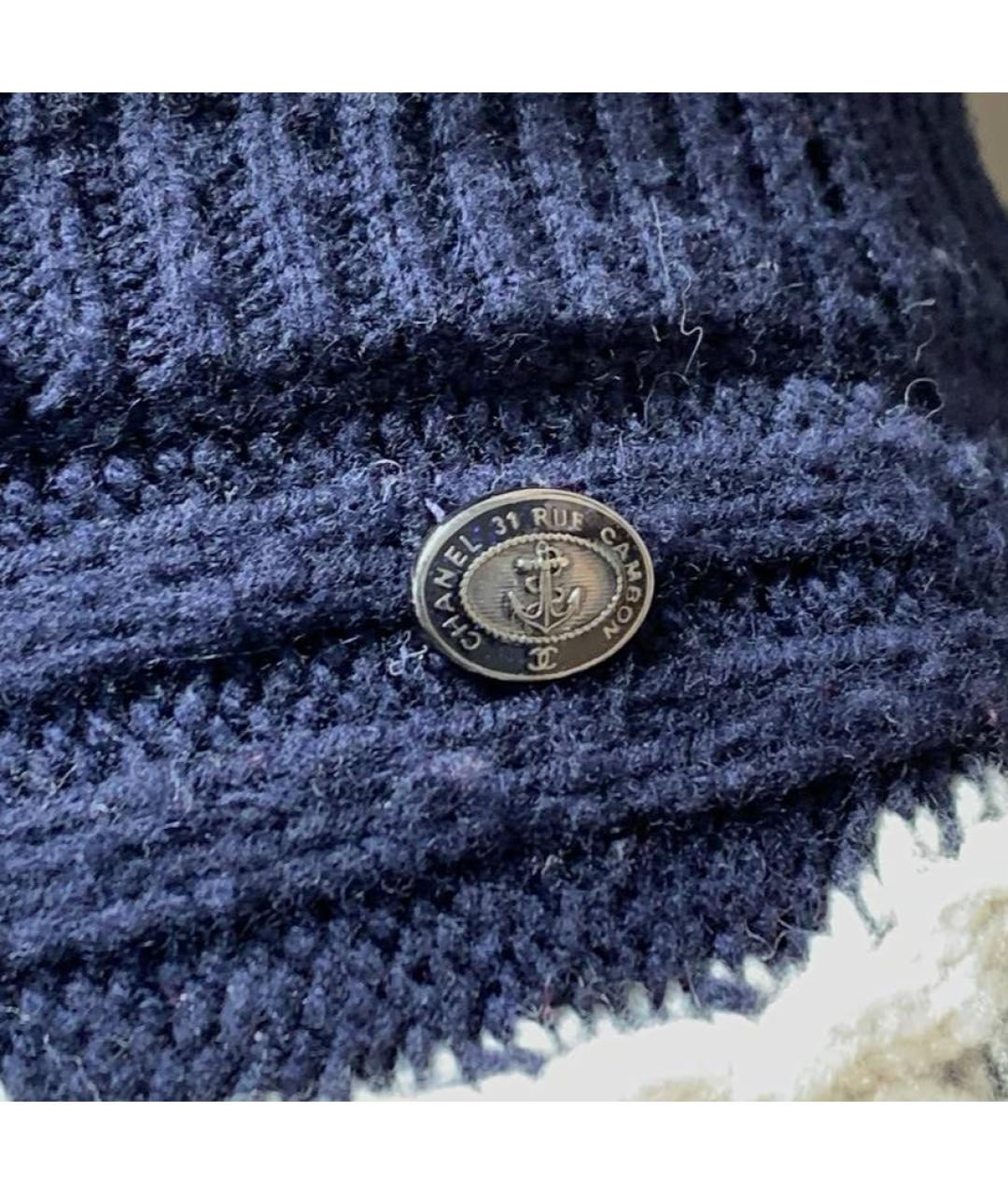 CHANEL Темно-синяя кашемировая юбка мини, фото 5