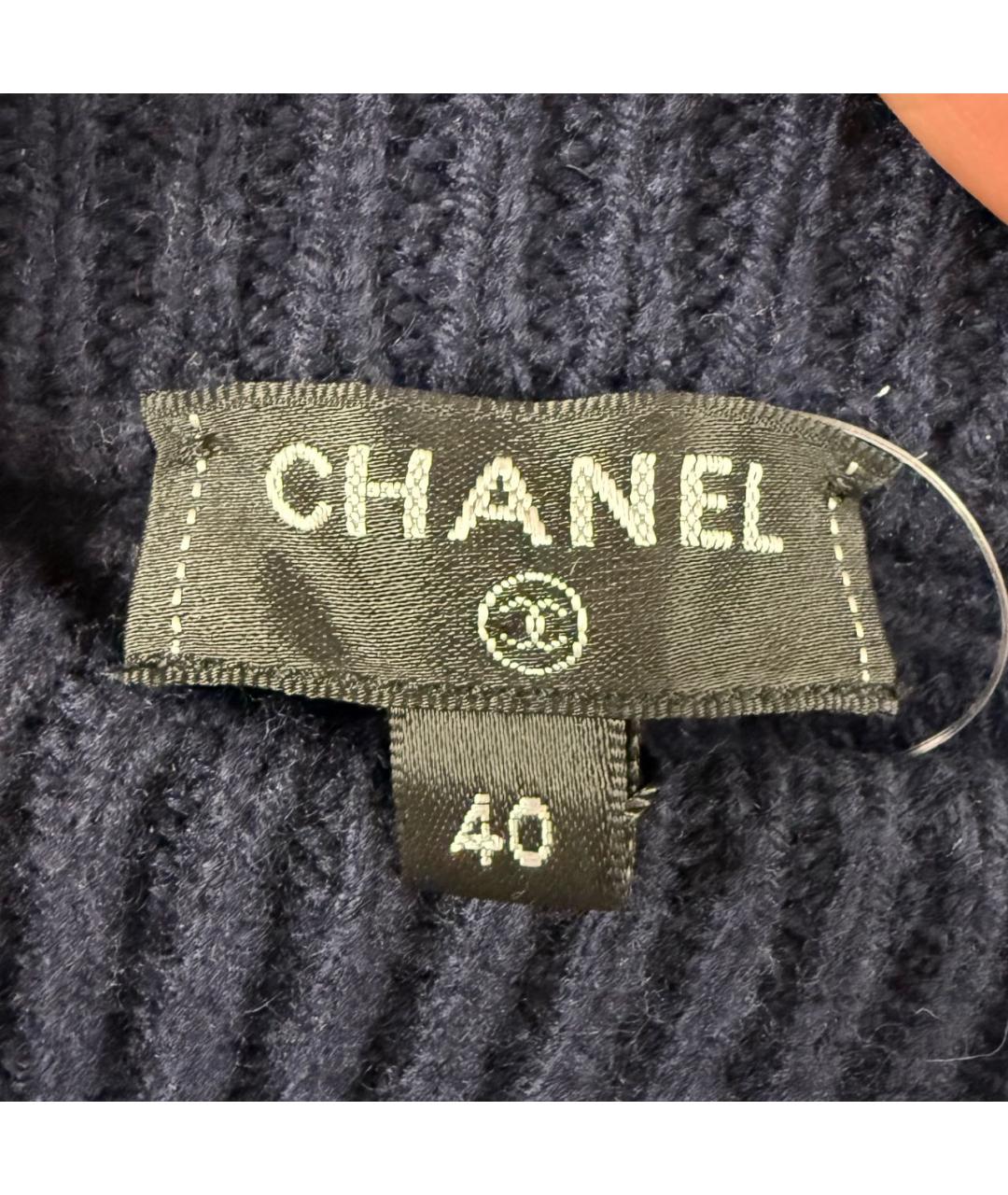 CHANEL Темно-синяя кашемировая юбка мини, фото 6