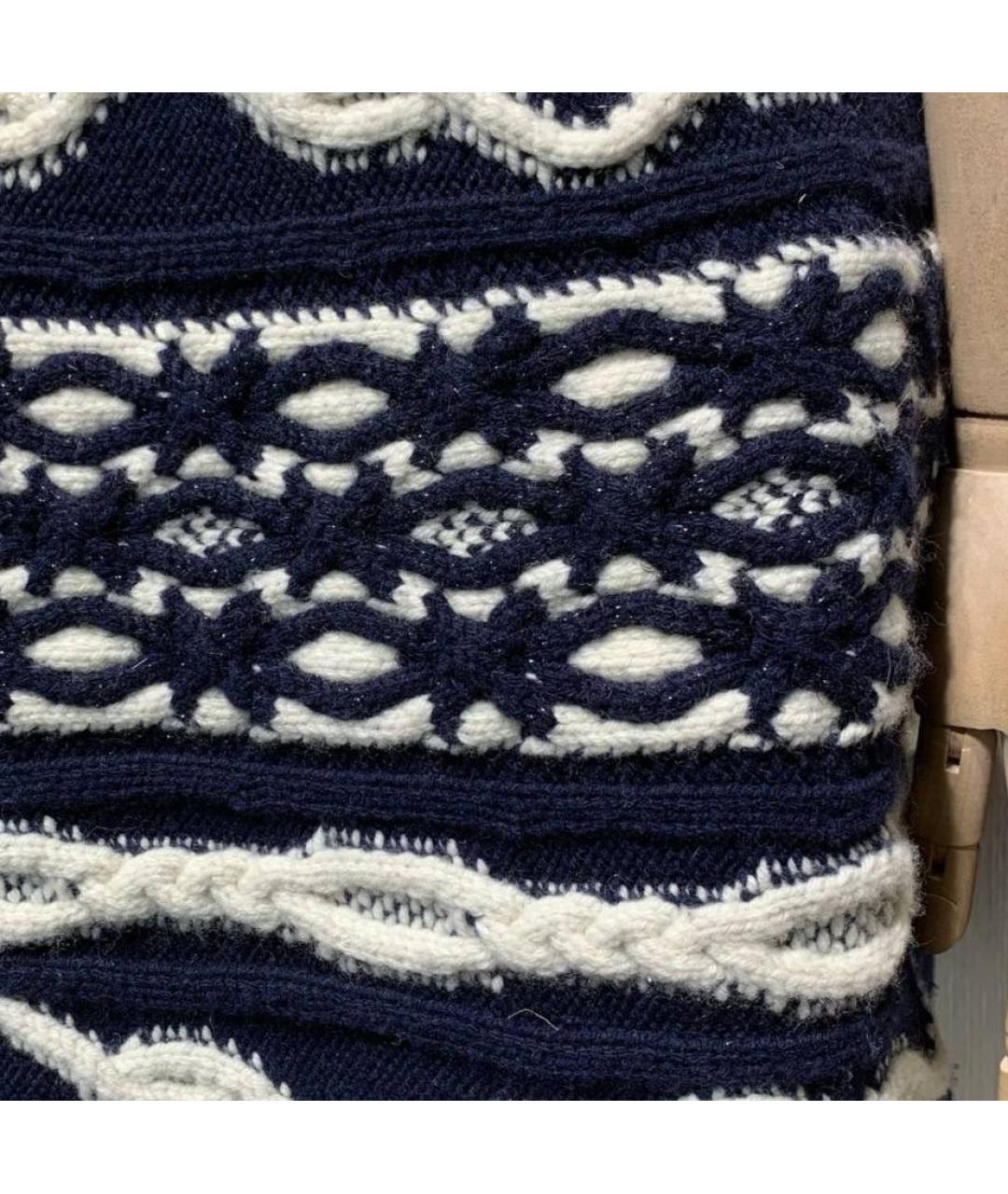 CHANEL Темно-синяя кашемировая юбка мини, фото 3