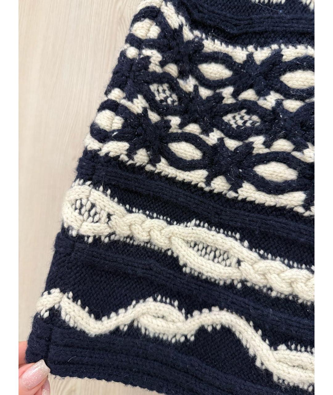 CHANEL Темно-синяя кашемировая юбка мини, фото 4