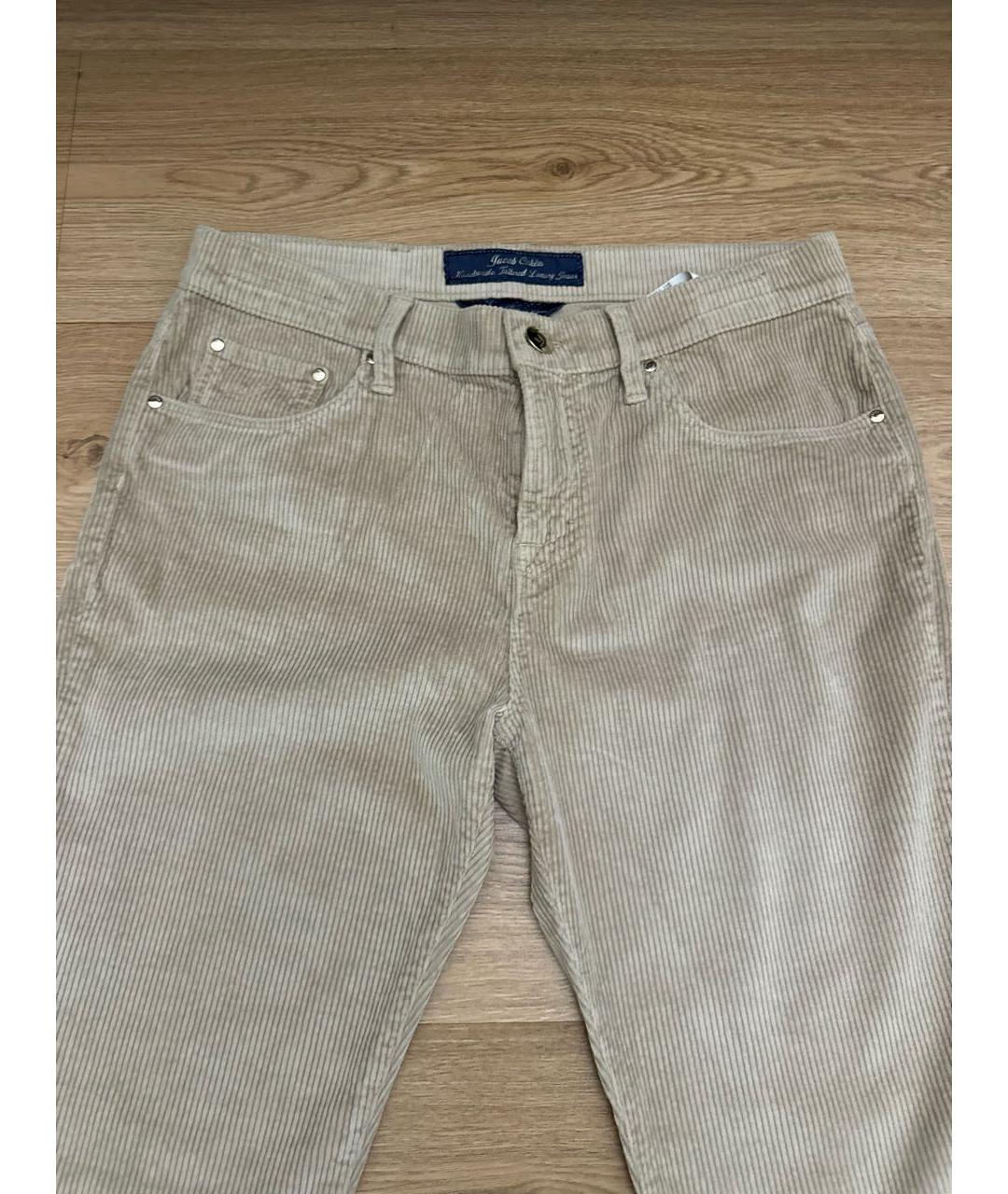 JACOB COHEN Бежевые хлопковые прямые джинсы, фото 2