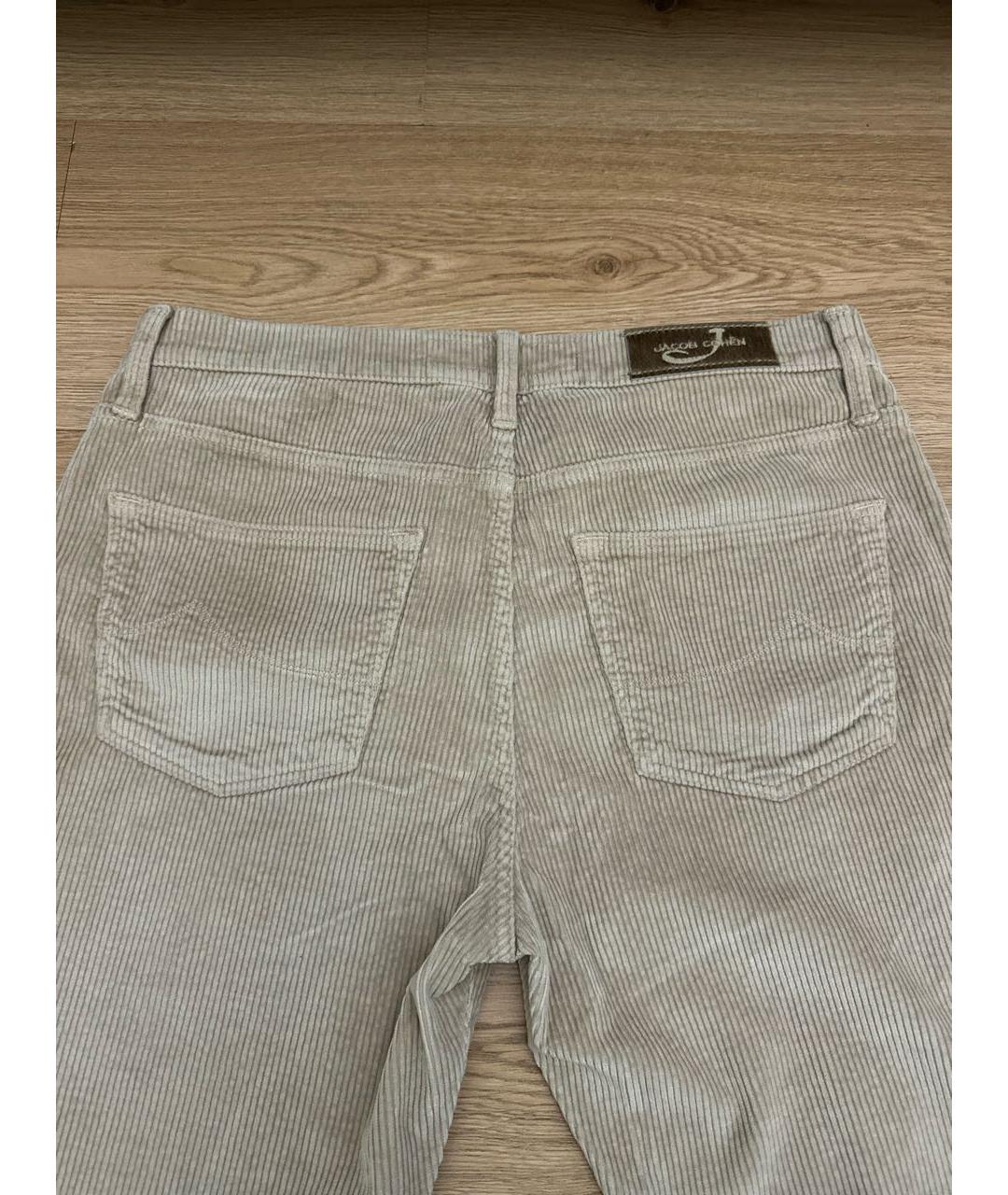JACOB COHEN Бежевые хлопковые прямые джинсы, фото 8