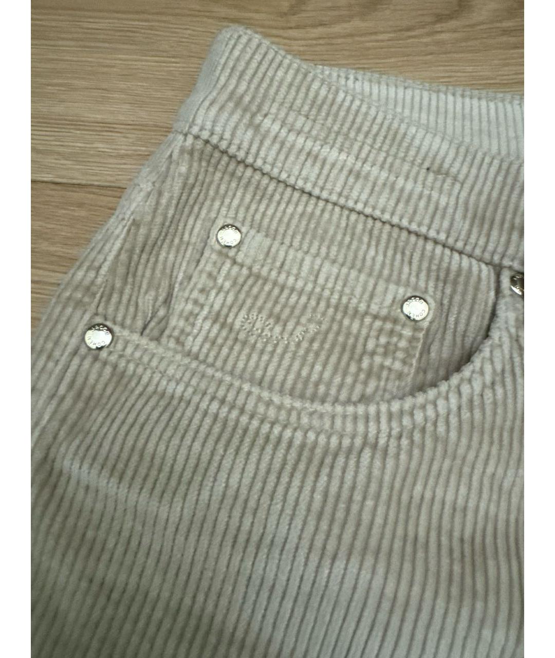 JACOB COHEN Бежевые хлопковые прямые джинсы, фото 3