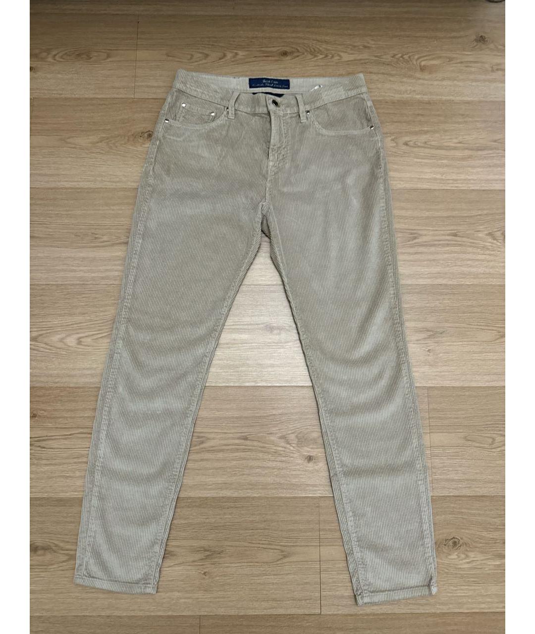 JACOB COHEN Бежевые хлопковые прямые джинсы, фото 9