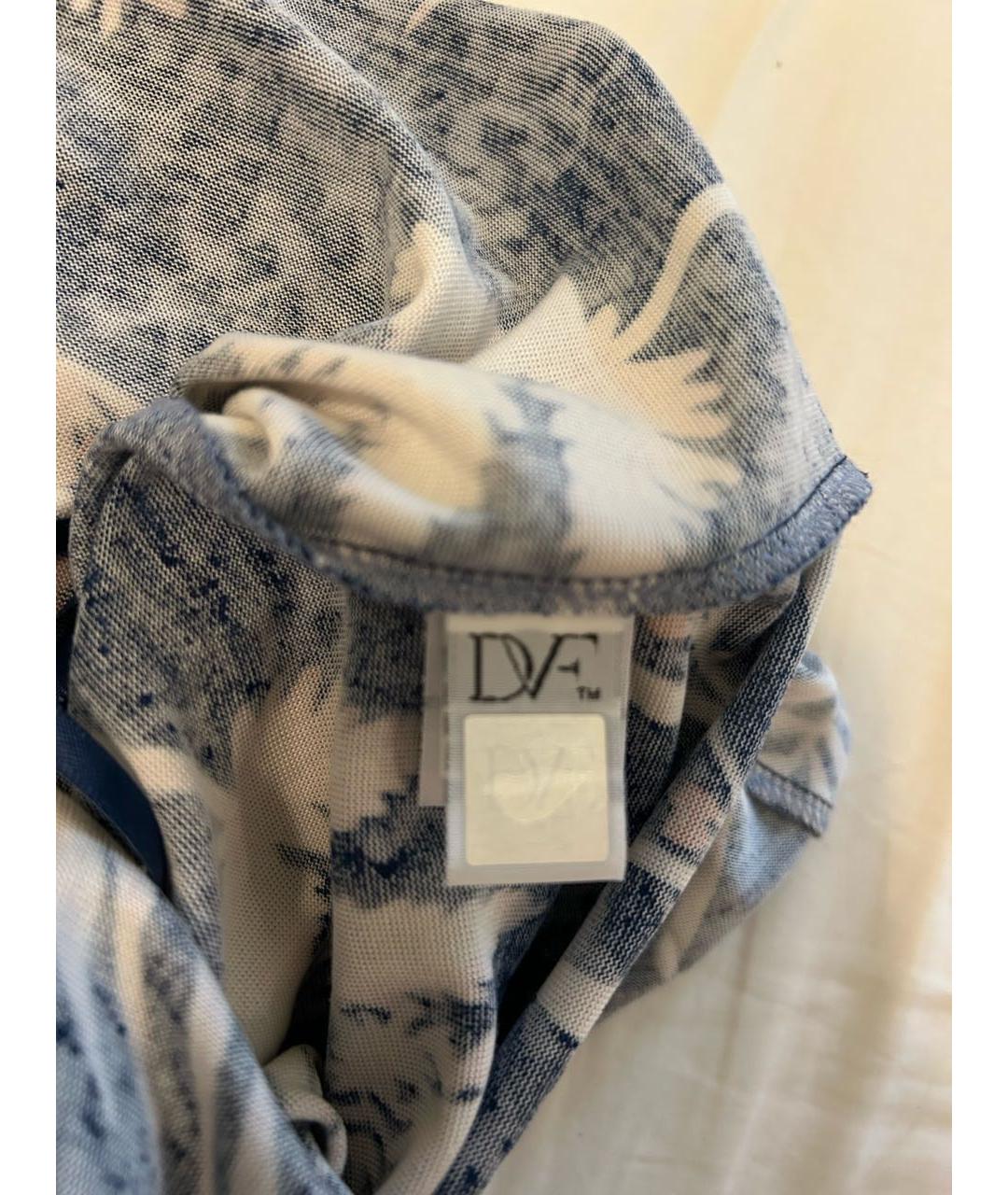 DIANE VON FURSTENBERG Темно-синее шелковое повседневное платье, фото 7