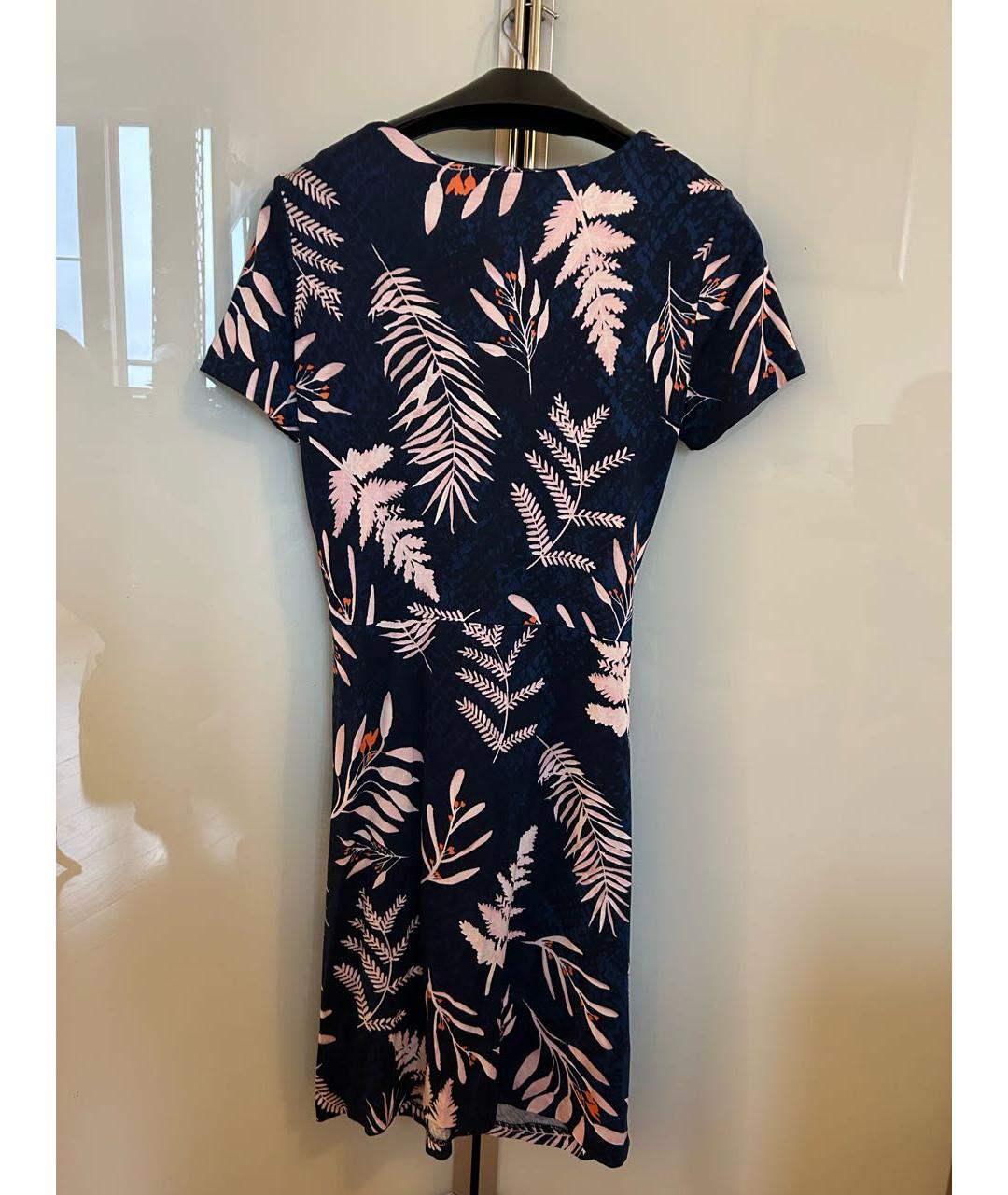 DIANE VON FURSTENBERG Темно-синее шелковое повседневное платье, фото 2