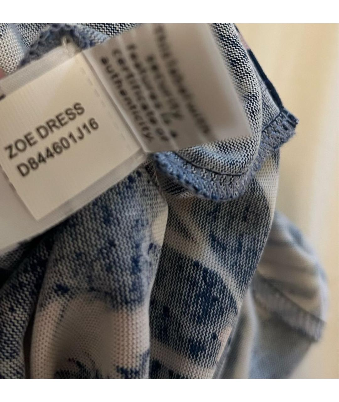 DIANE VON FURSTENBERG Темно-синее шелковое повседневное платье, фото 6