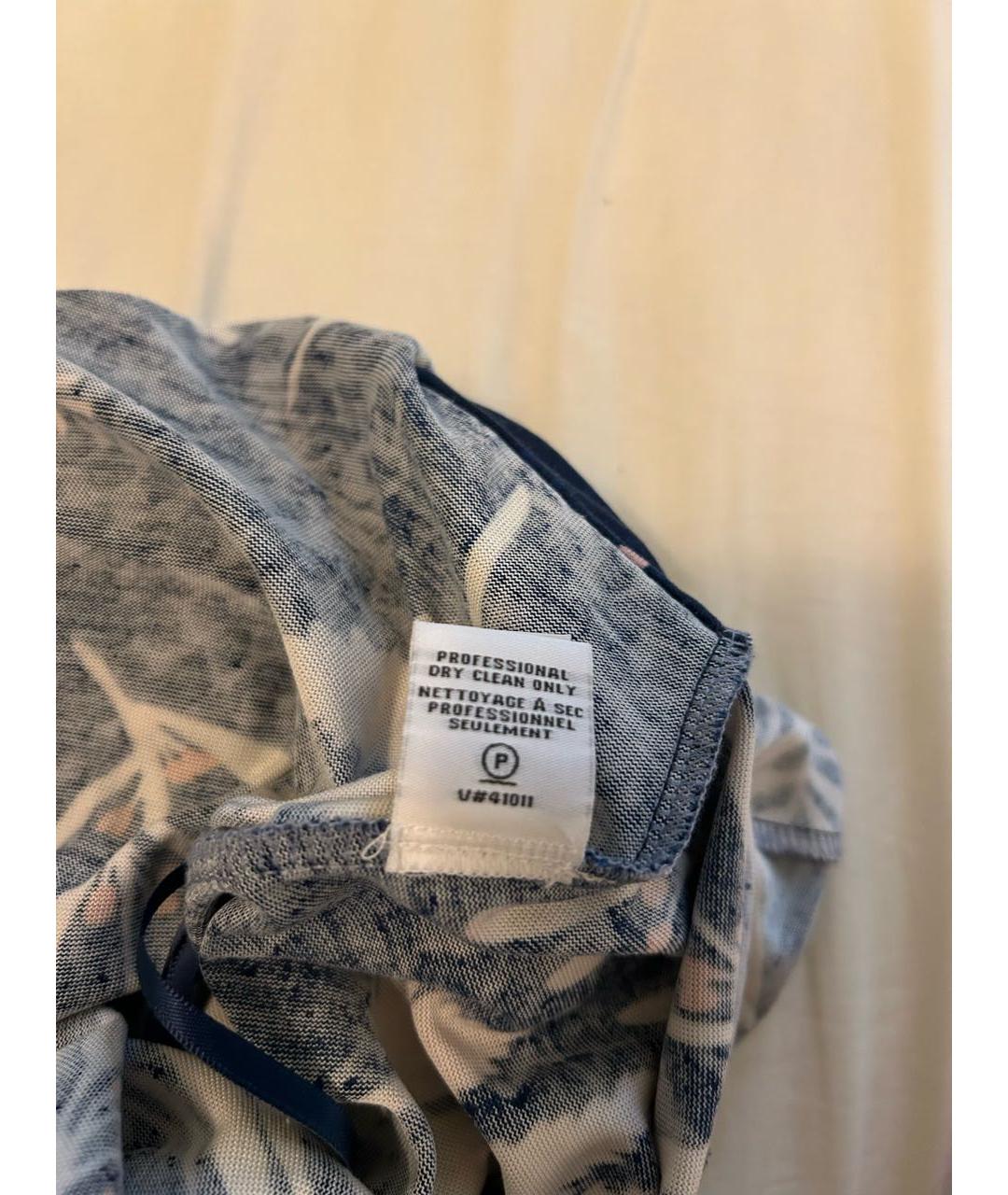 DIANE VON FURSTENBERG Темно-синее шелковое повседневное платье, фото 8