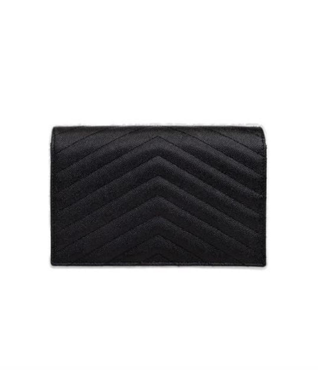 SAINT LAURENT Черная кожаная сумка через плечо, фото 3