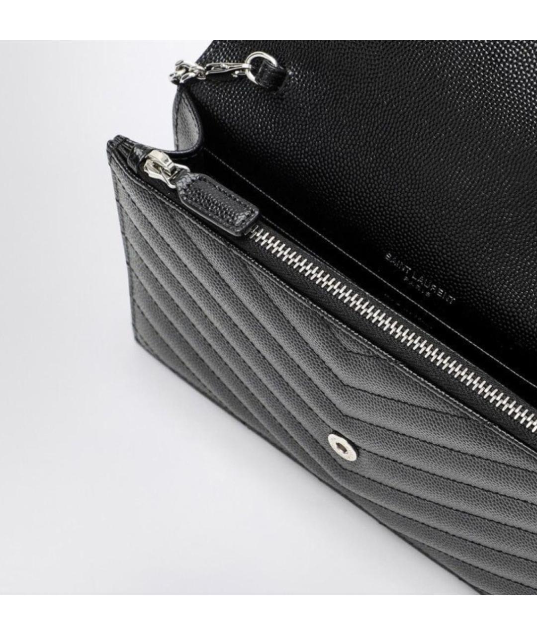 SAINT LAURENT Черная кожаная сумка через плечо, фото 4