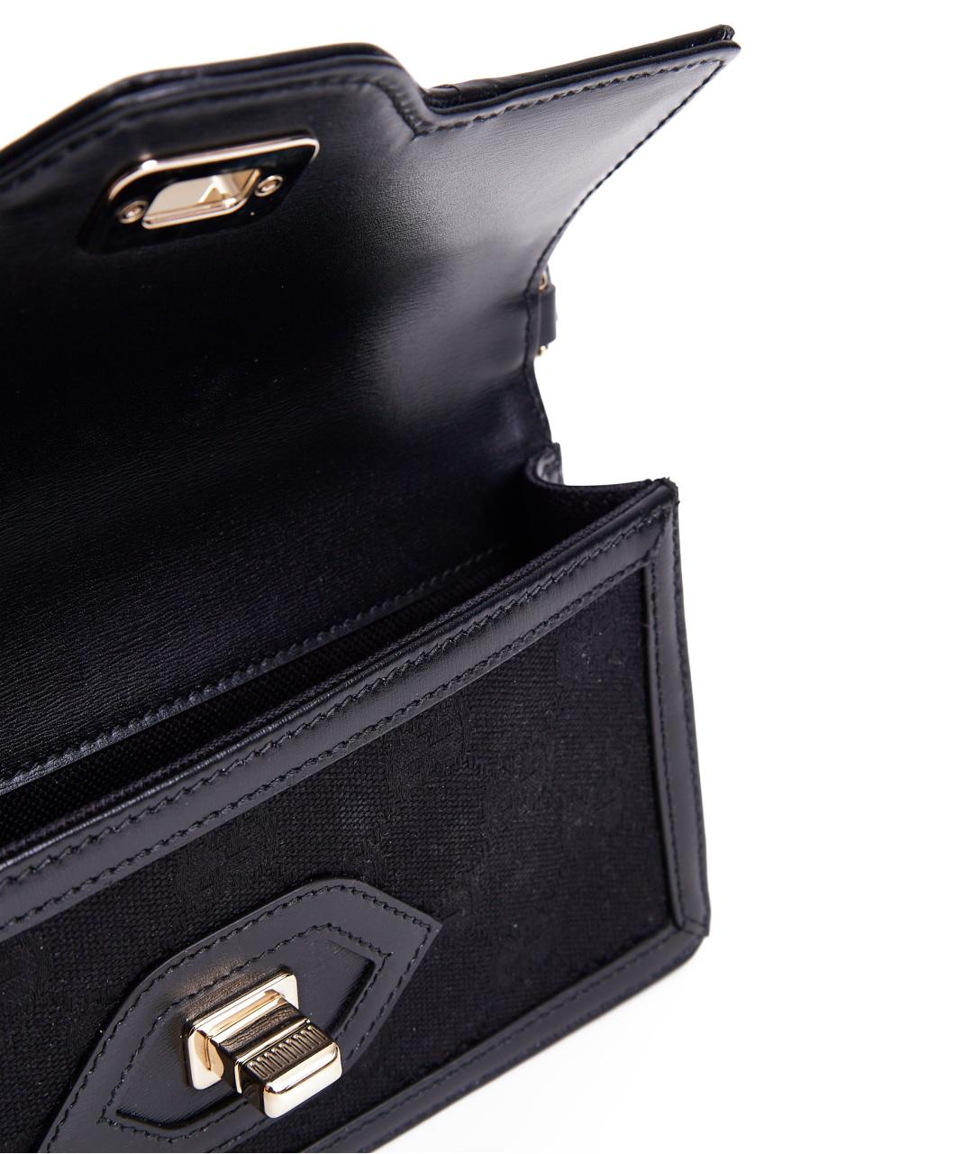 GUCCI Черная тканевая сумка с короткими ручками, фото 4