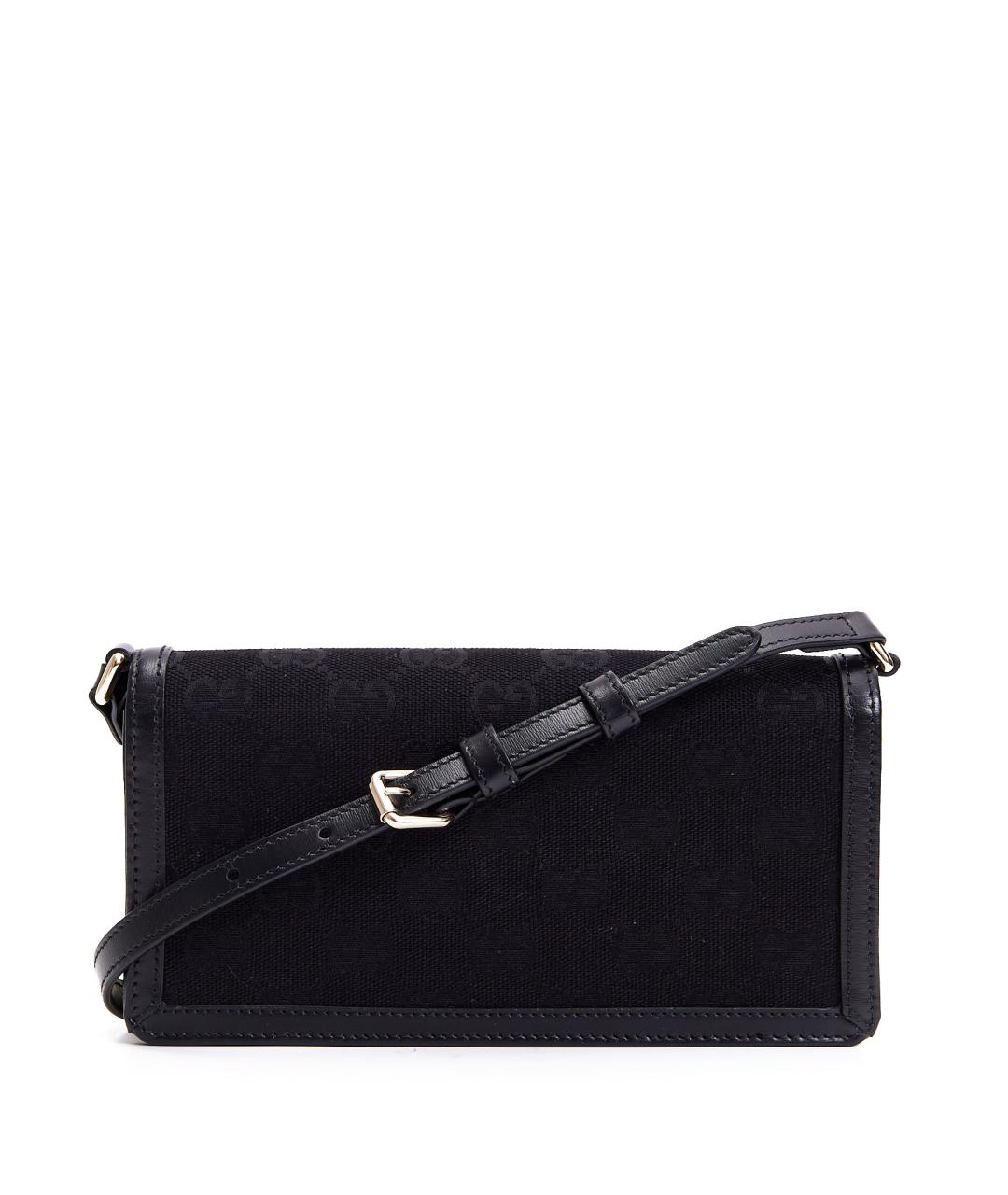 GUCCI Черная тканевая сумка с короткими ручками, фото 3