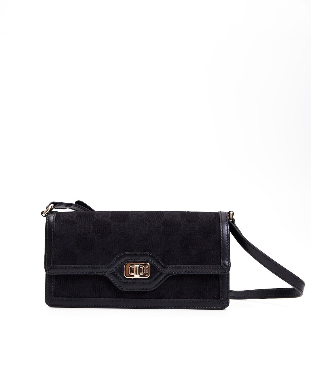 GUCCI Черная тканевая сумка с короткими ручками, фото 8