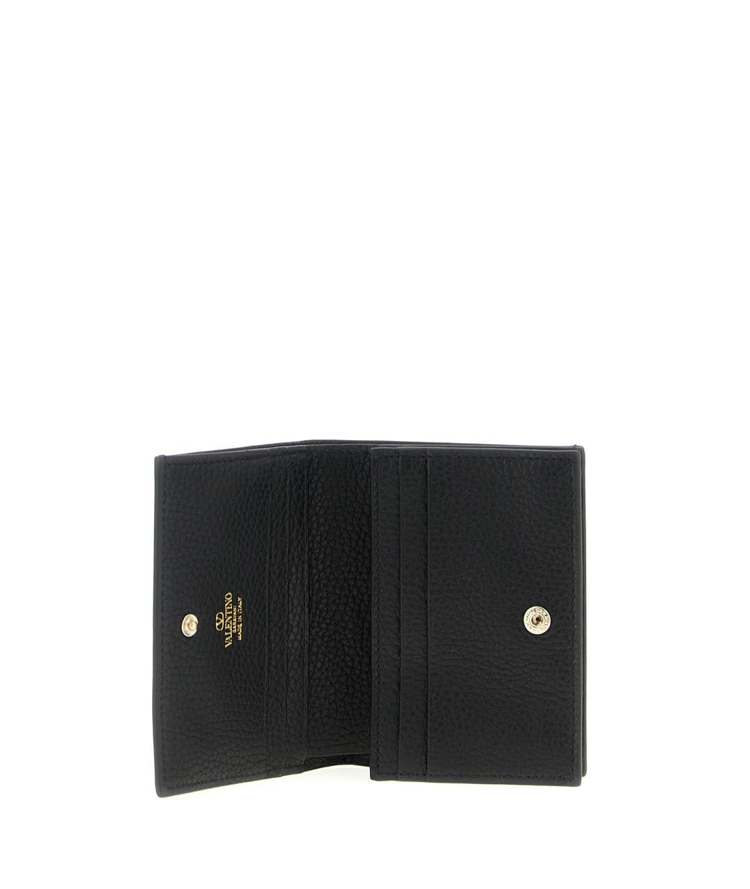 VALENTINO Черный кожаный кошелек, фото 3