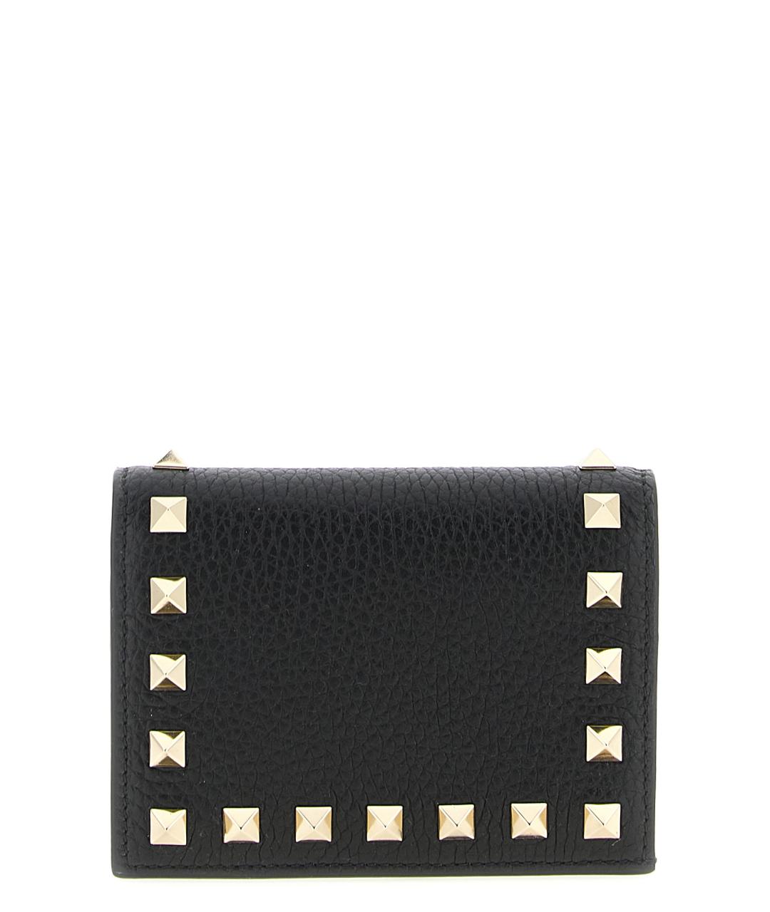 VALENTINO Черный кожаный кошелек, фото 2