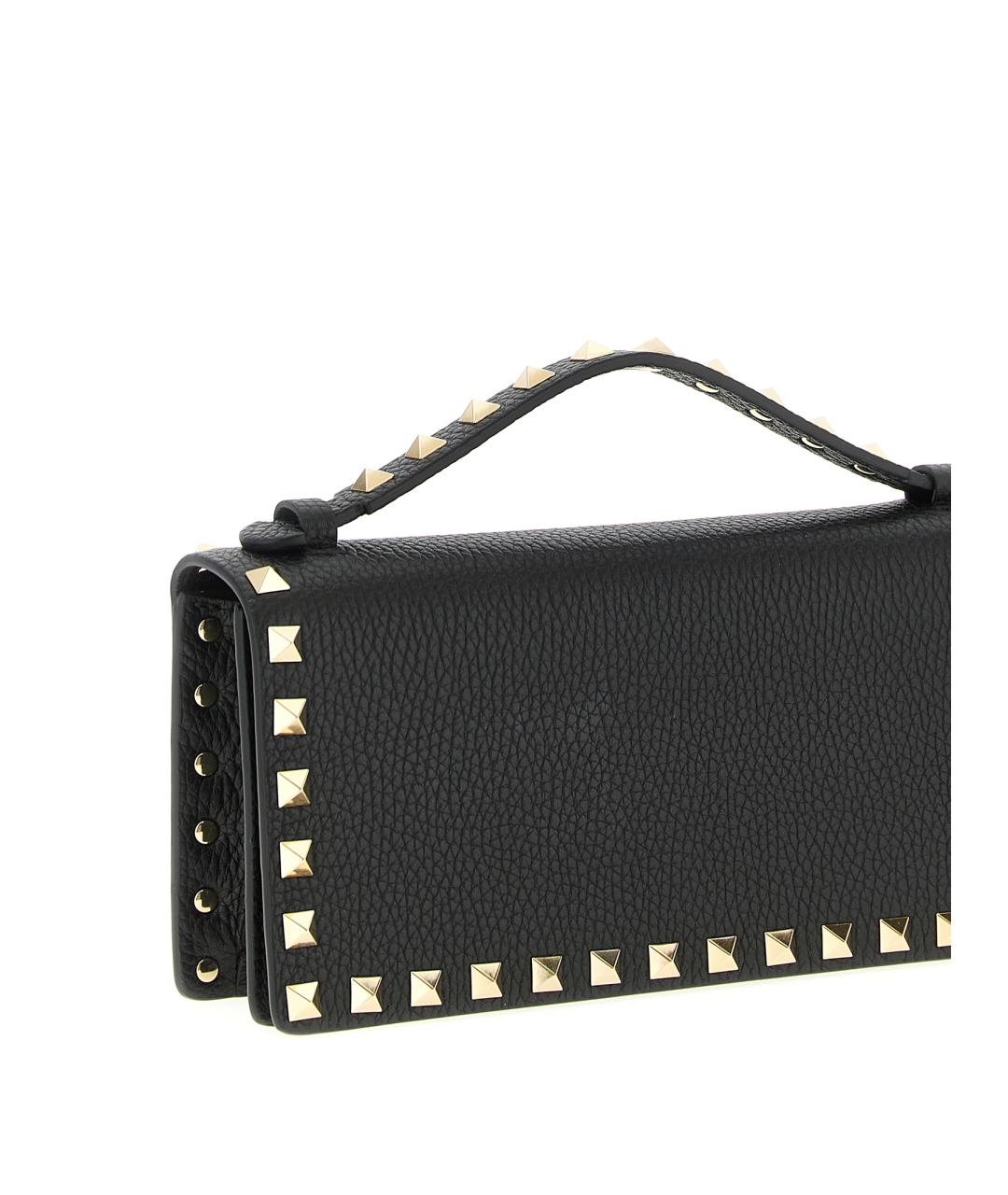 VALENTINO Черный кожаный кошелек, фото 3